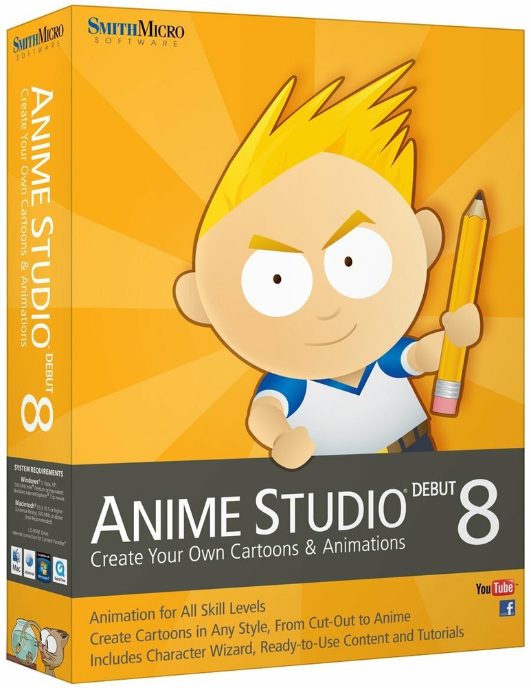 Smith Micro Anime Studio Debut 8 (Retail) (1 User/s) - Full Version for Mac, Win