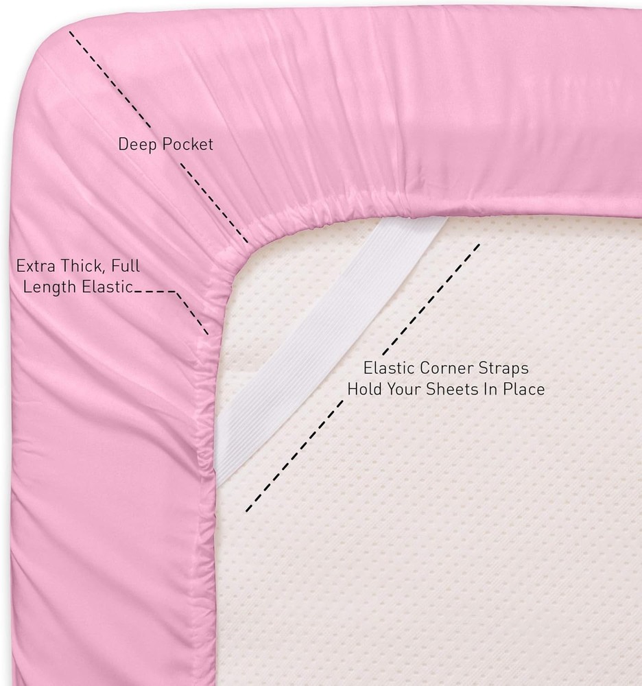 Queen Sheets Pink 6 Piece 1500 Supreme Collection Fine Brushed Microfiber Deep