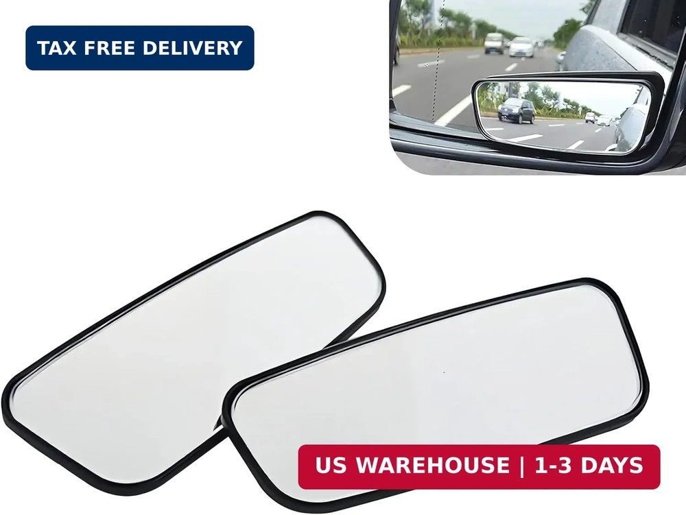 2 PCS Blind Spot Mirror, Framed Rectangular Adjustable Blind Spot Mirror, HD Gla