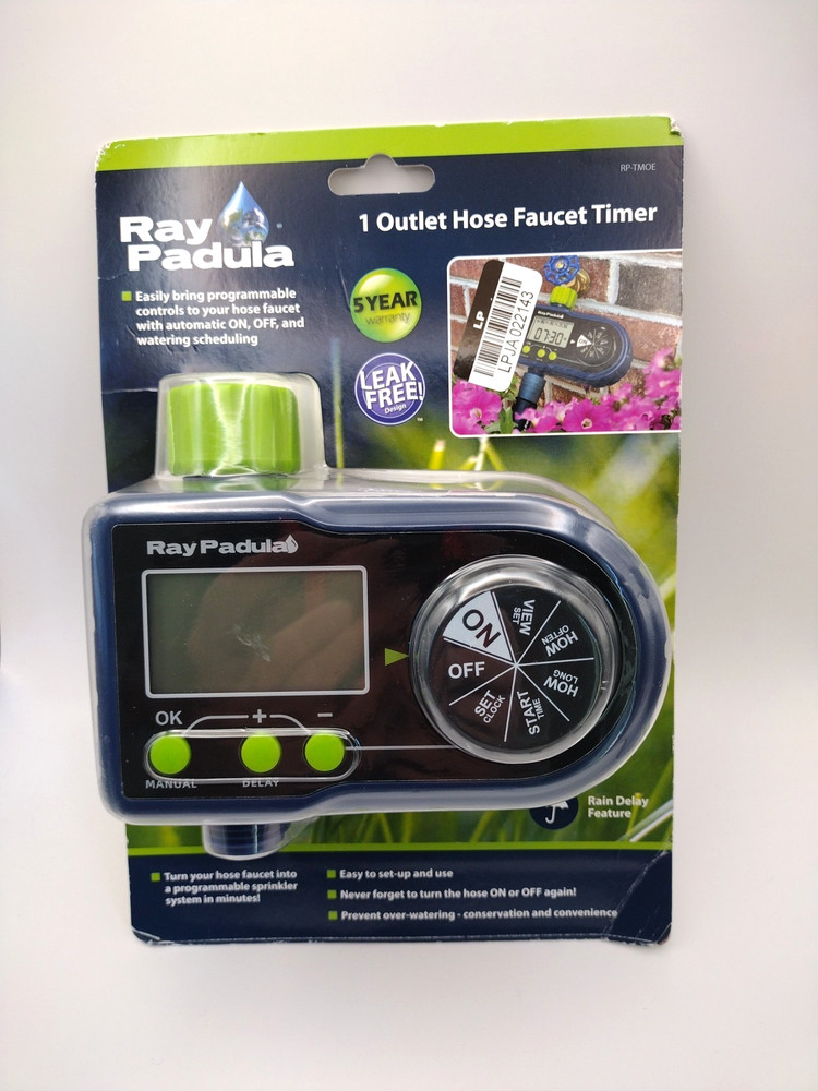 Ray Padula 1-Zone Programmable Electronic Sprinkler Timer for Yard Garden Hose