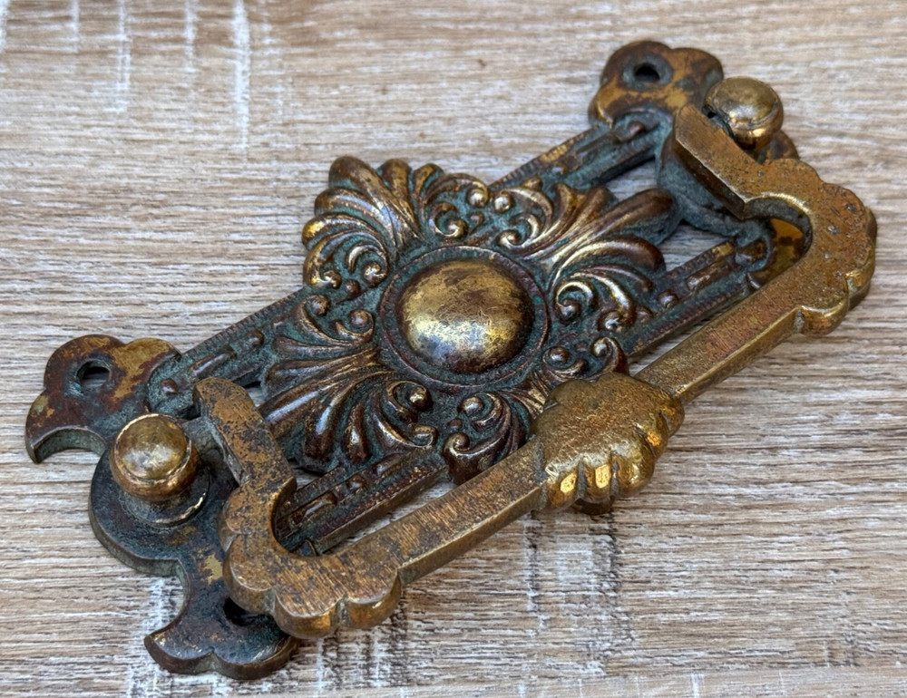 ANTIQUE LARGE BRASS DRAWER PULL HANDLE