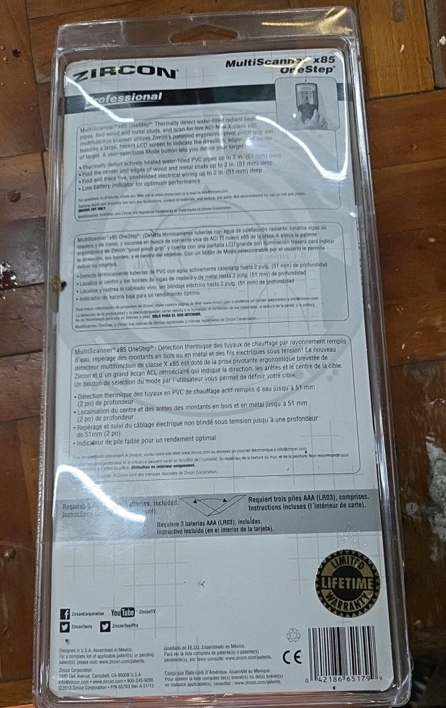 X85 Stud Finder with Thermal Detection & AC Wire Mapping - 2" Depth Capability