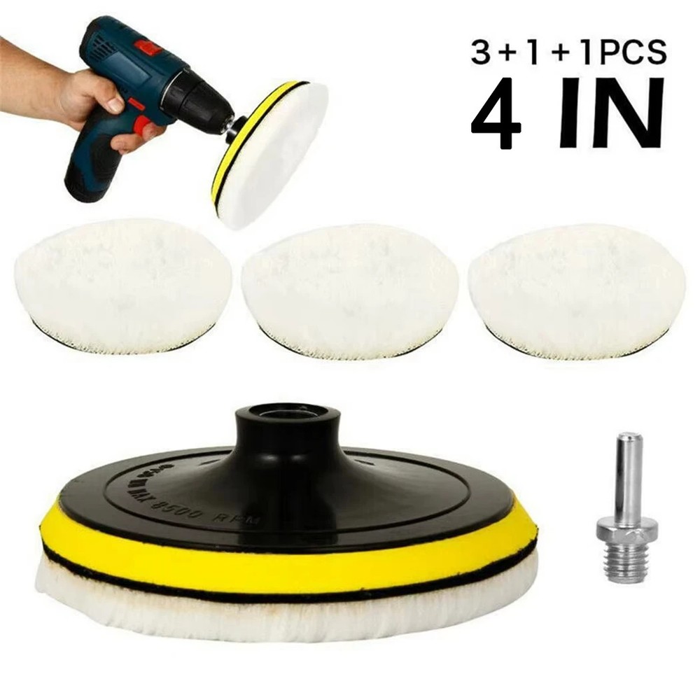 5Pcs 4 Inch Flocking Sanding Disc Hook And Loop Buffing Pads for Electric