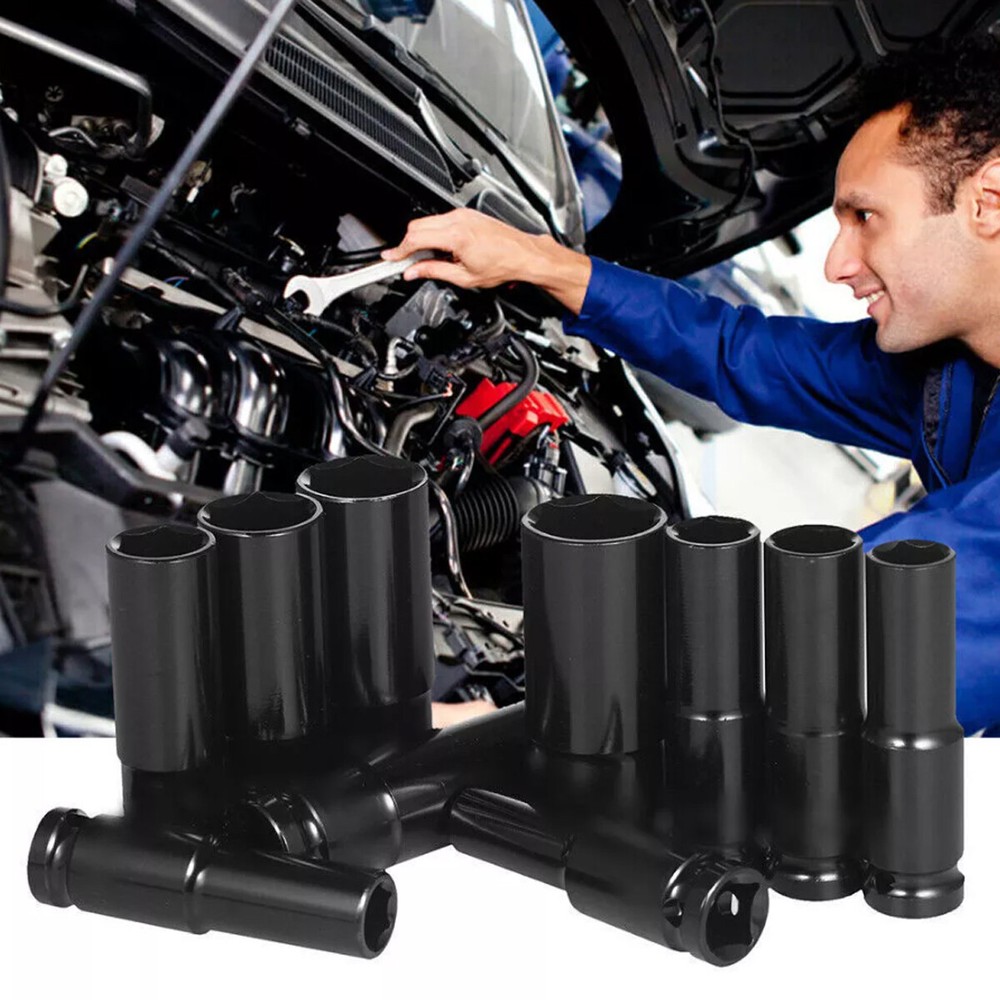 10 pc 1/2" inch Deep Impact Socket Tool Set 10-24mm Metric Garage Workshop