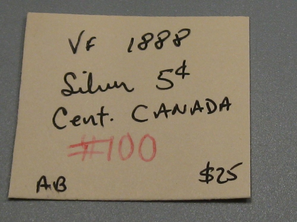 VF 1888 Silver 5¢ Cent CANADA. #100