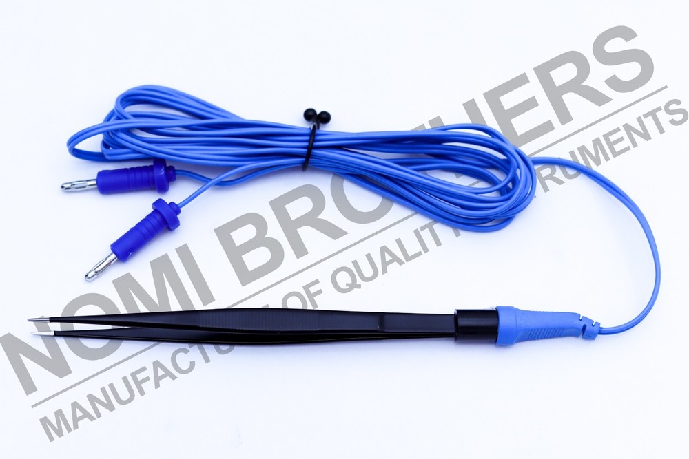 Non Stick Straight Bipolar Forceps 1 mm Tip 18cm Length & Reusable Cable