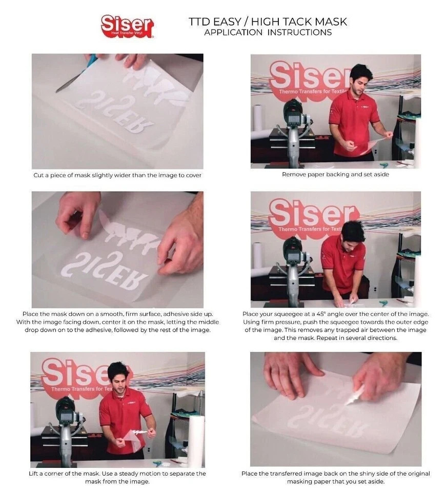 Siser TTD Easy Mask 8.4"x11" 10 Sheets Transfer Application Tape (Pack)