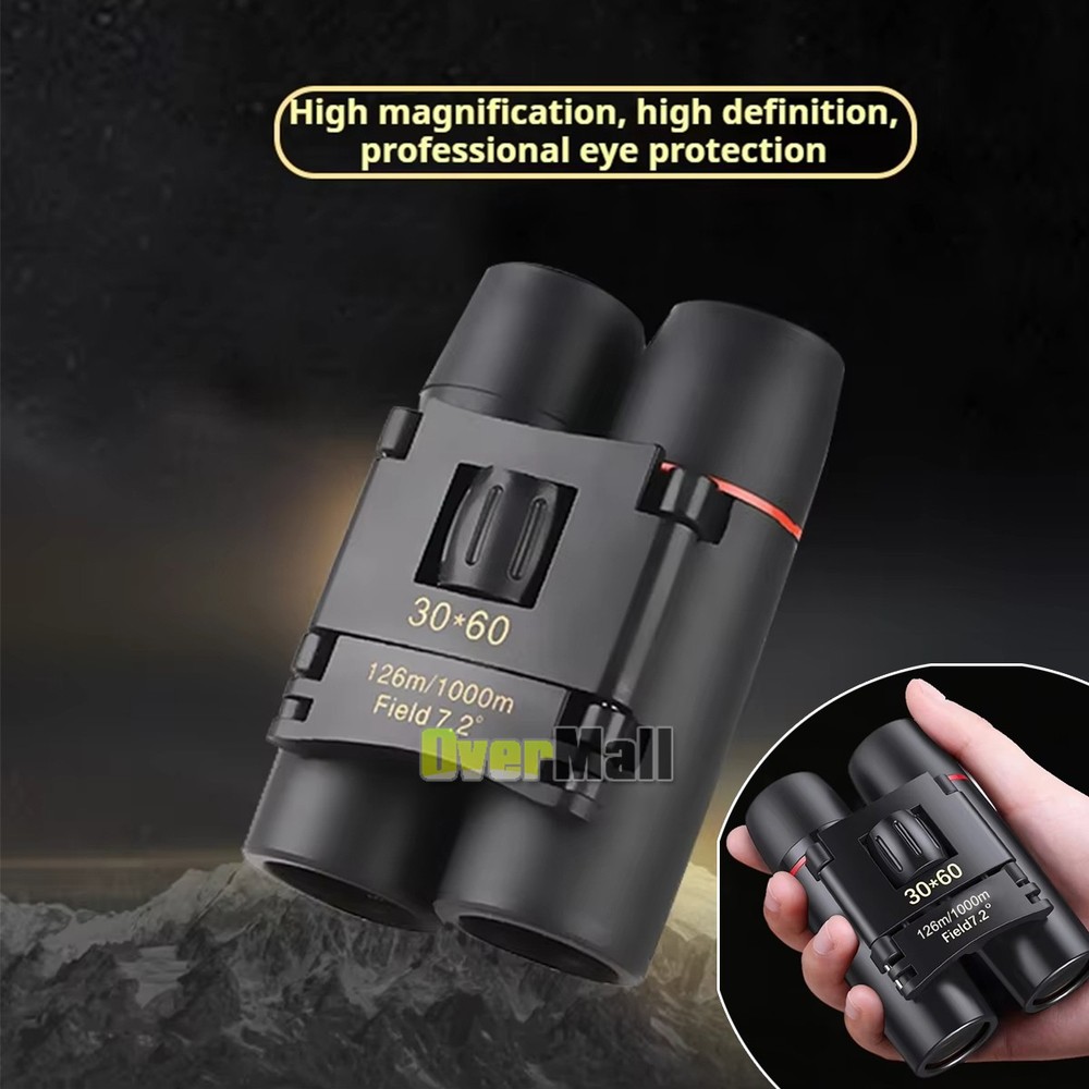30x60 High Powered Compact Binoculars Waterproof Low Light Vision Carry Case