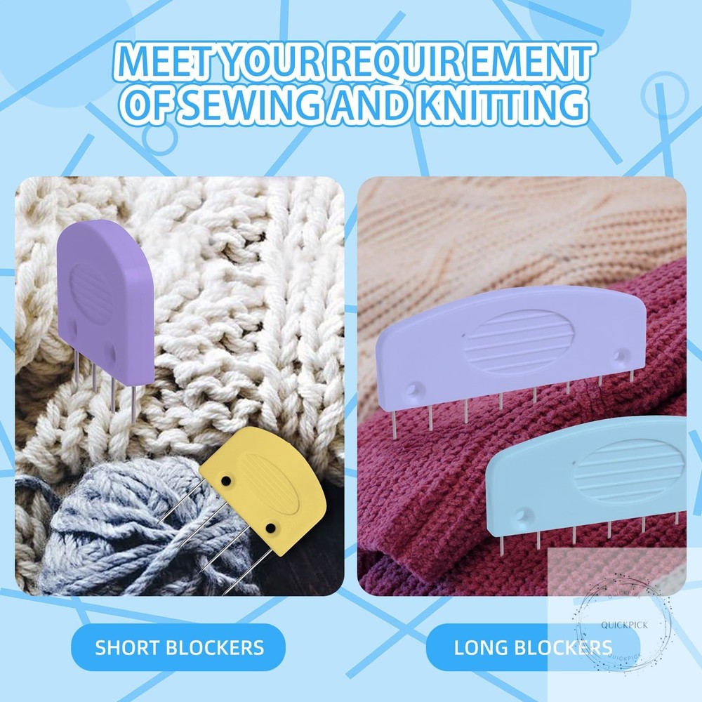 130 Pcs Knit Blockers and Combs for Blocking - Rainbow Knitting Blocking Combs