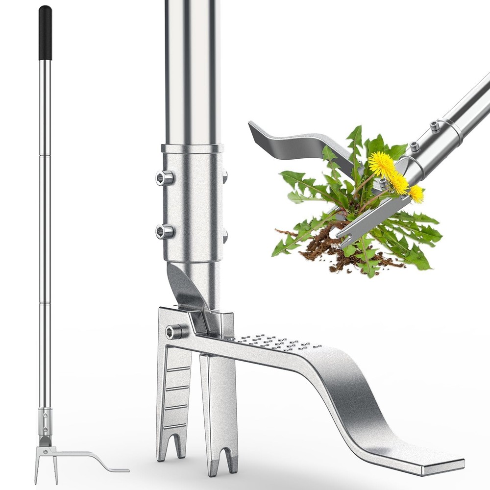 Stainless Steel Stand Up Weed Puller Tool with Long Handle, Thickened 304 Sta...