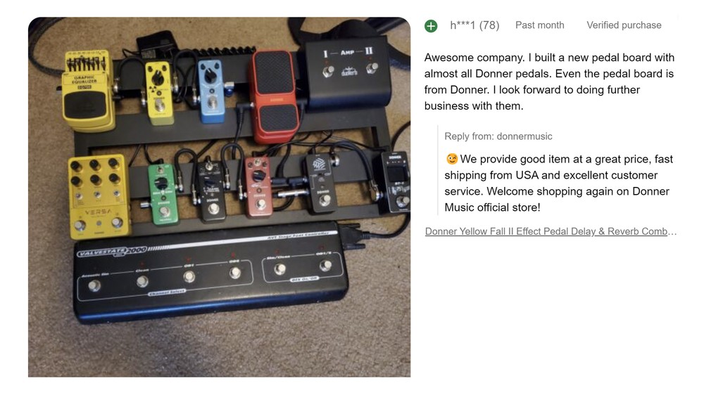 Donner Alpha Cruncher Multi Effects Chorus Distortion Delay Pedal With Adapter