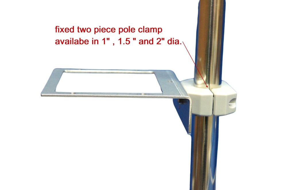 Pole Mount for 2 quart sharp container holder with 1" , 1.5" OR 2 " dia. OPTION