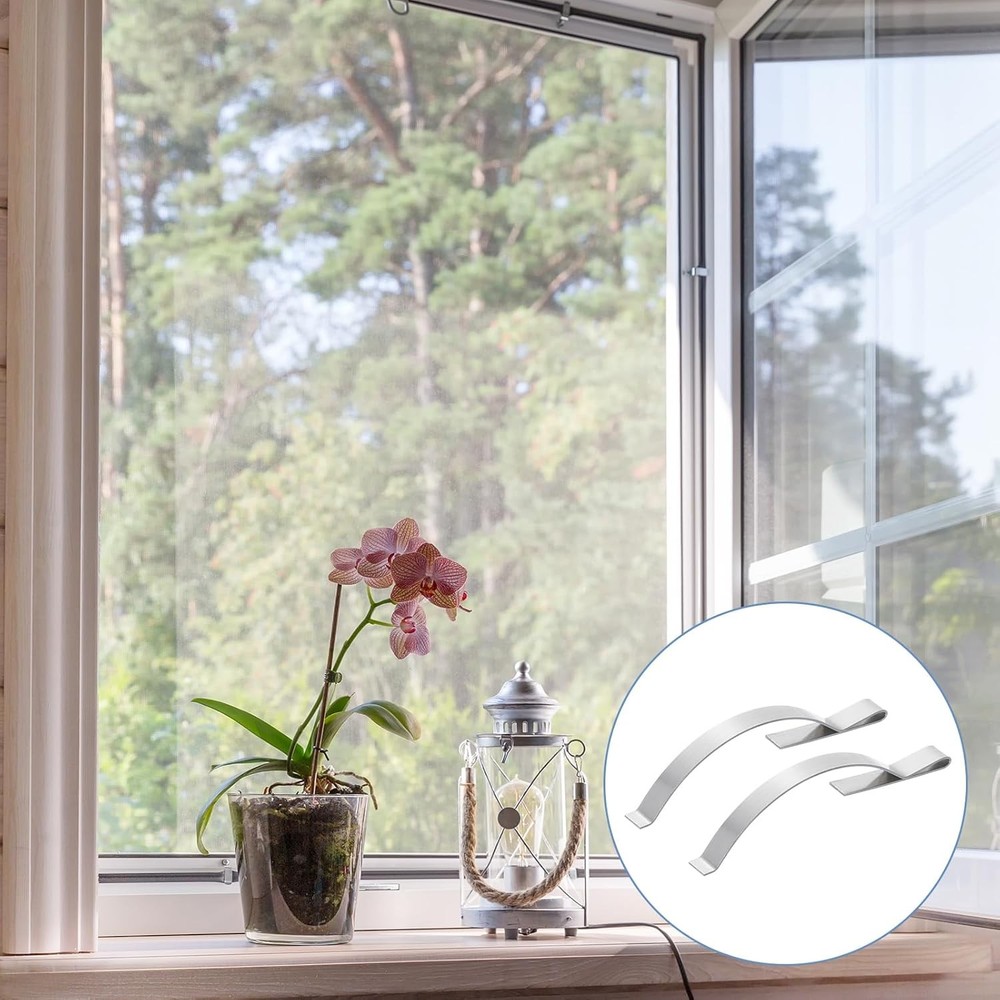 uxcell 20Pcs Window Screen Tension Spring, Corner Mount Flat Window Spring Clips
