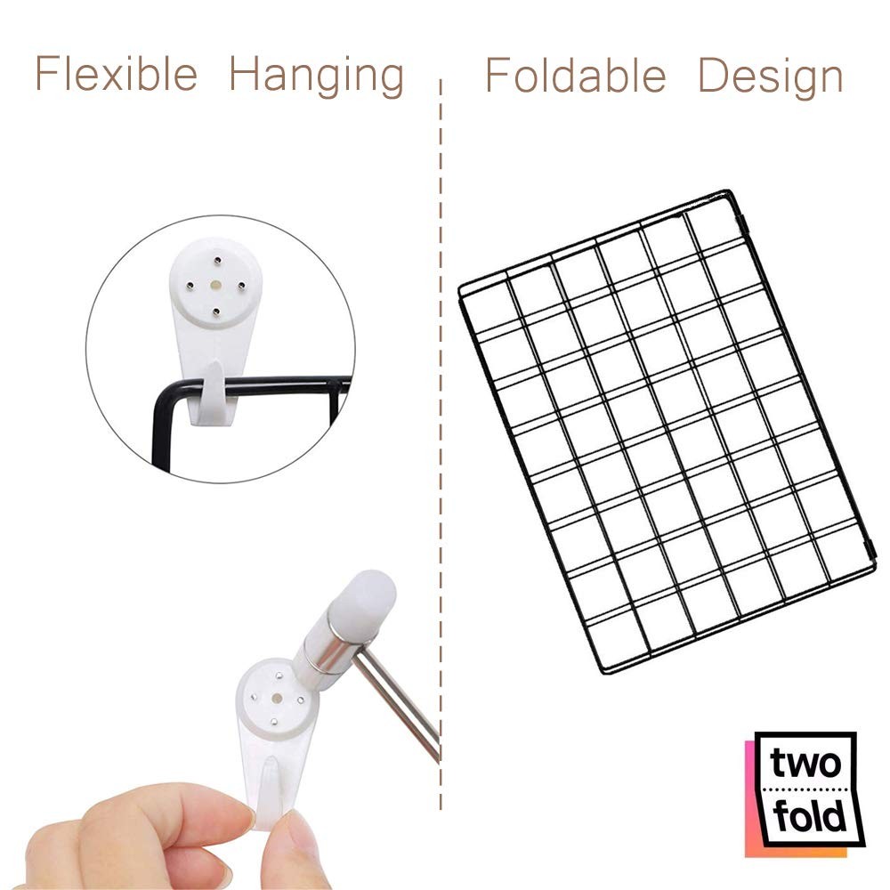 Wire Wall Grid Panel for Photo Display, DIY Iron Picture Frames Collage For H...