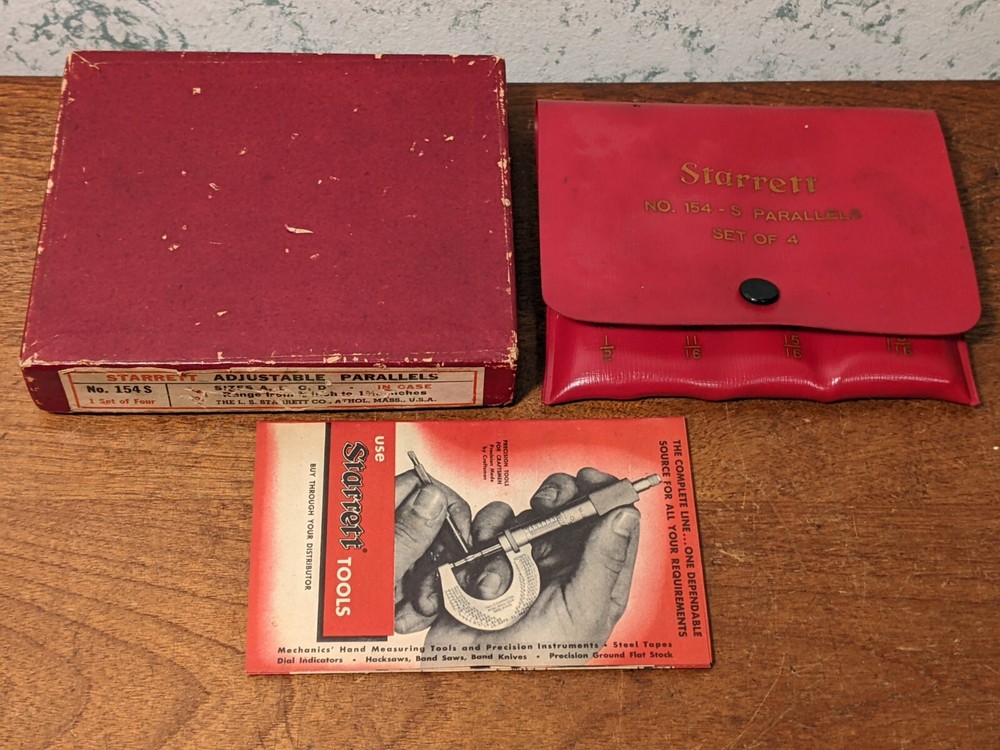 STARRETT ADJUSTABLE PARALLEL SET NO S154SZ - 4 pc