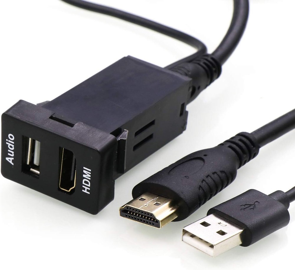 HDMI Socket Mount Cable +USB Audio Input Relay Use for 1.3*0.87inch