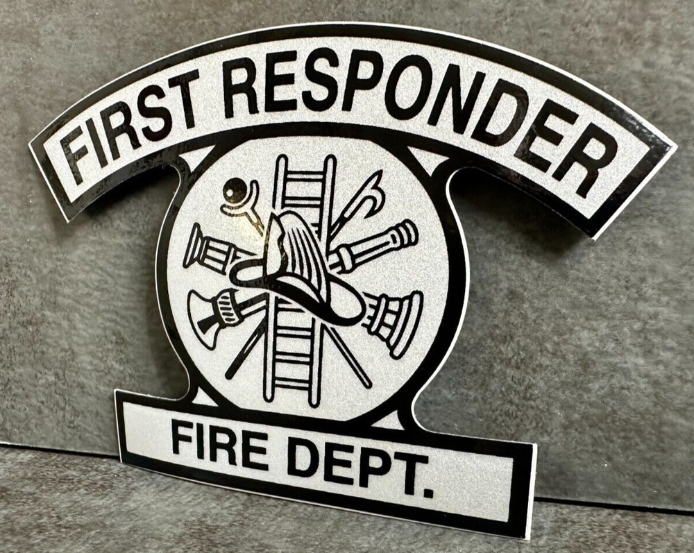 Fire Helmet Front Decal - First Responder Fire Dept., new