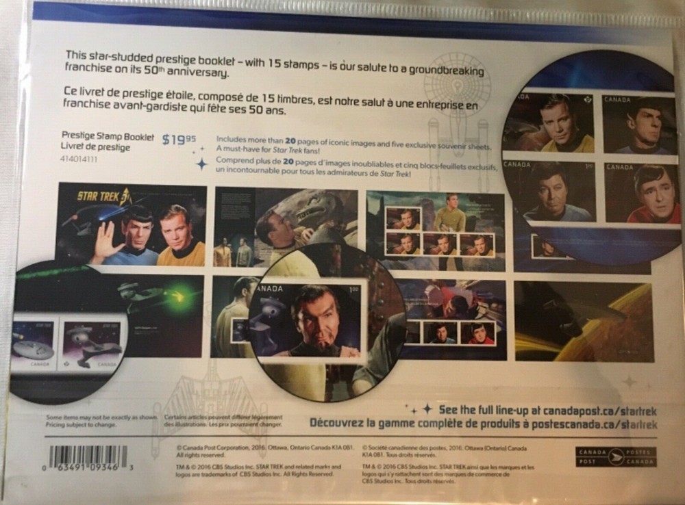 star trek 50th anniversary postage stamp booklet