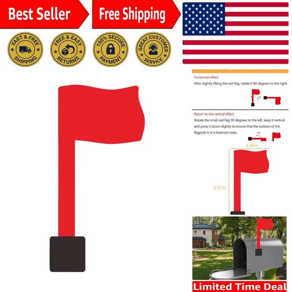 Compact Red Mailbox Flag with Weatherproof Design - Effortless Installation