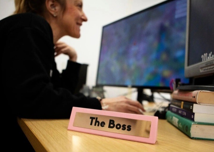 Pink Boss Desk Sign