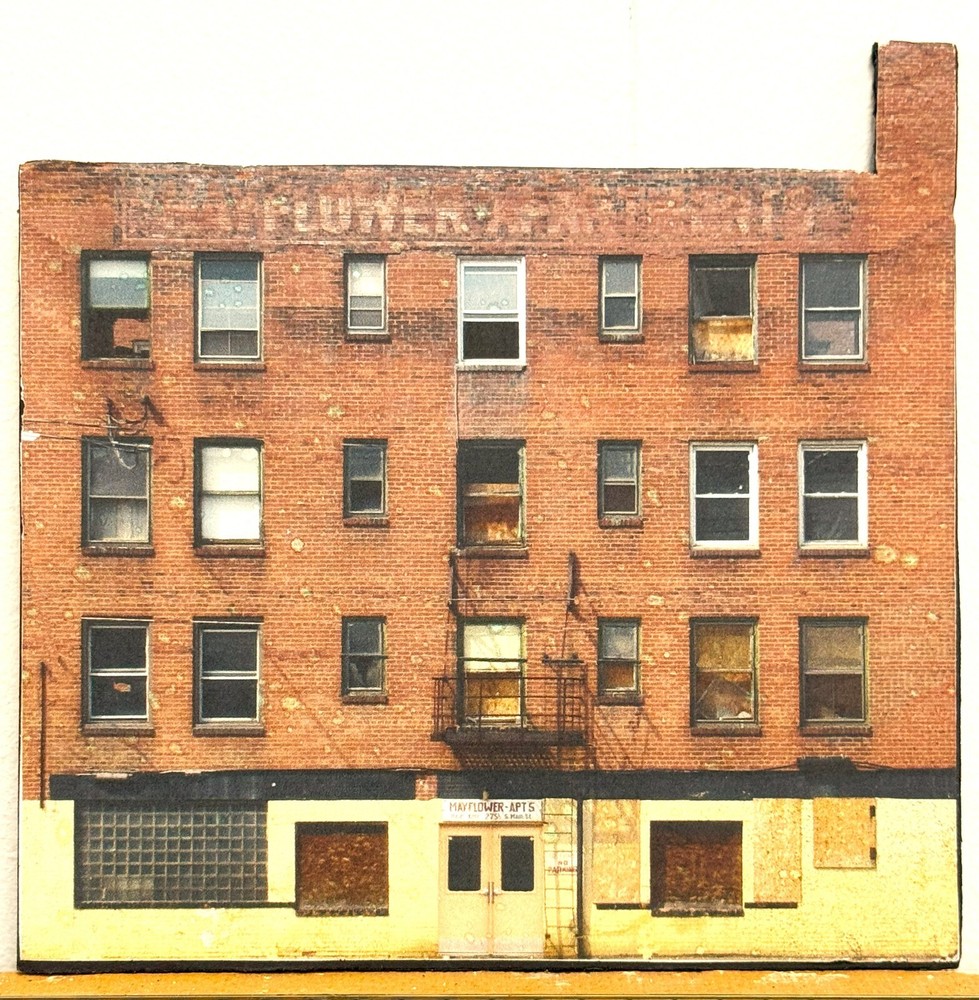 HO Scale Building Background FLAT /  2D "Brick Bldg Front 03" "Backdrop Railroad