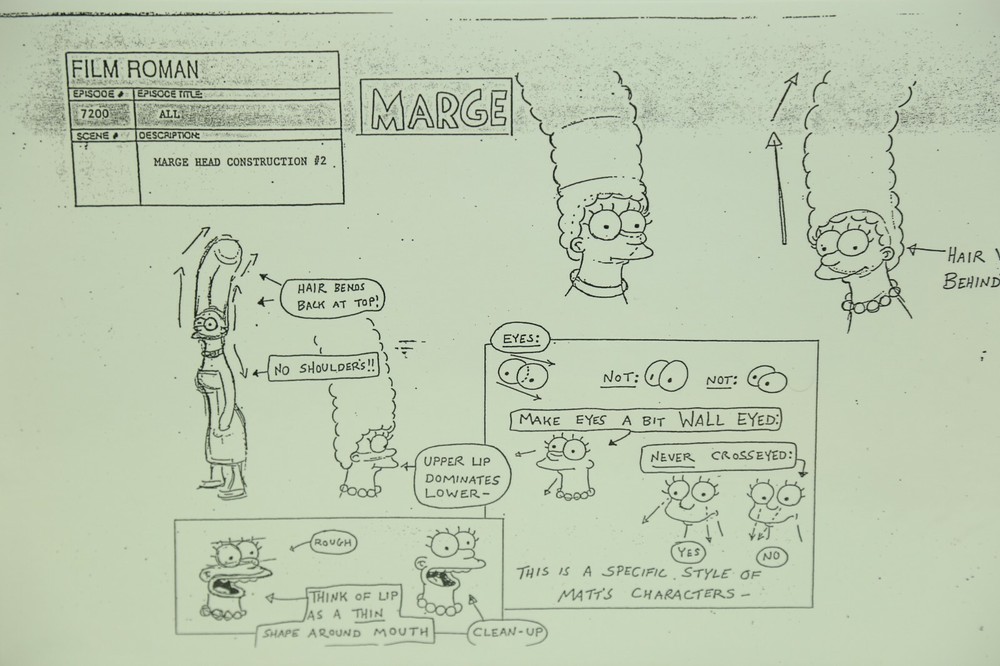 SIMPSONS Animated Production Copy MARGE Head Construction #2 (32-37)