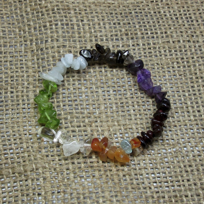 Chakra Chip Bracelet ~ Stretch ~ Crystal Healing