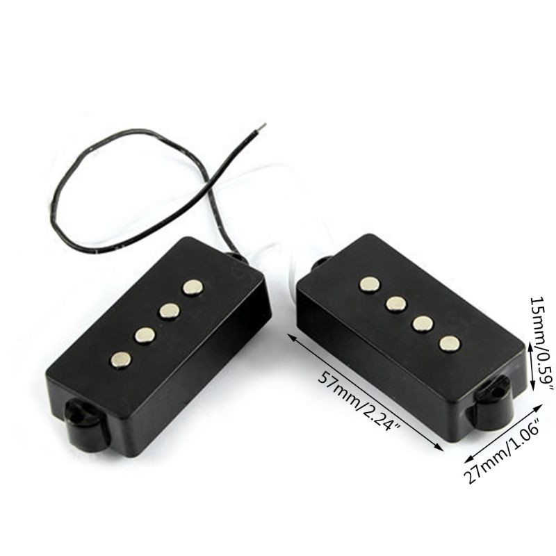 Black 4 String Noiseless Pickup Set For Precision Bridge Pickup Set new