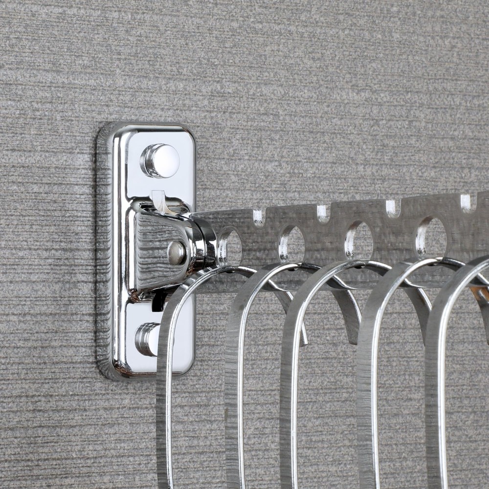 Folding Clothes HangerStainless Steel Wall Mounted Drying RackSpace Saving La...