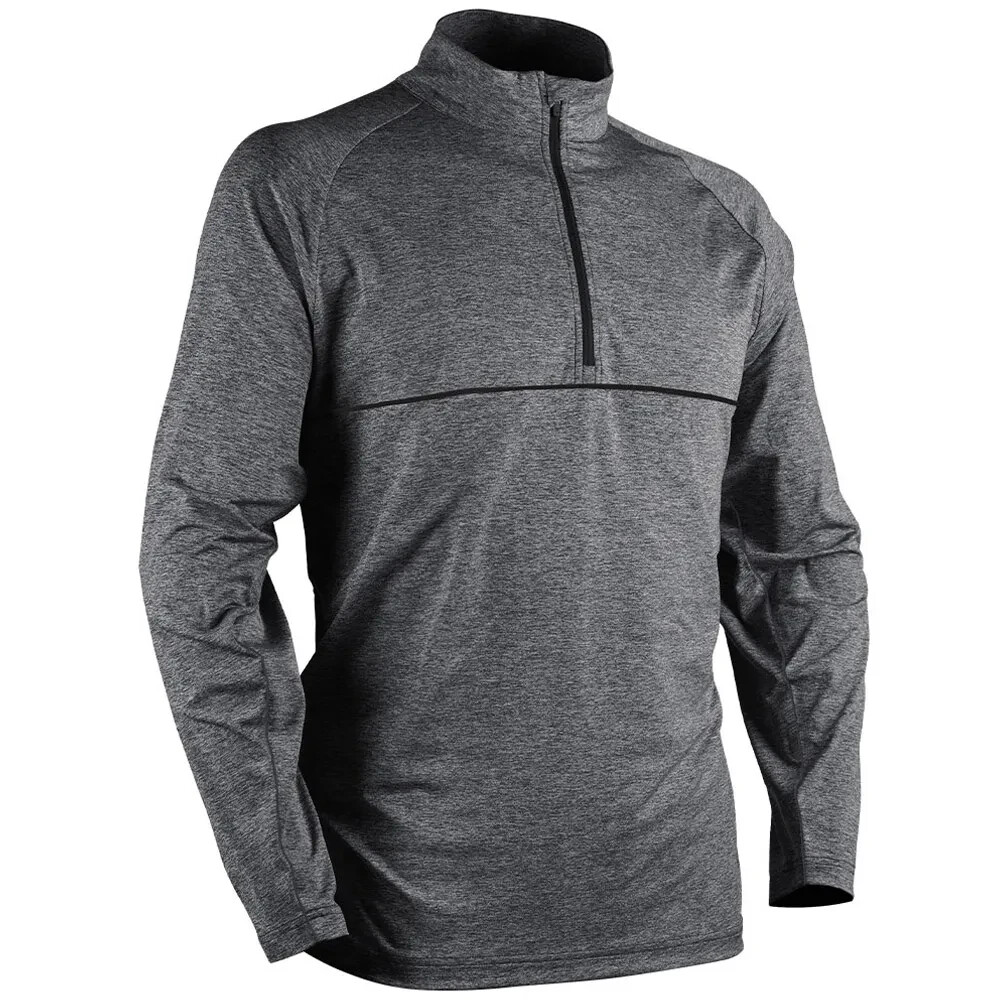 Sun Mountain Men's Second Layer LS Pullover - Navy Heather Size Small