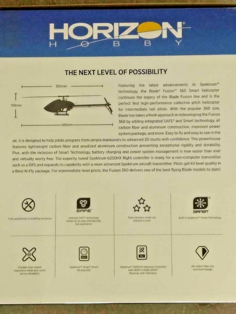 Blade Fusion 360 Smart BNF Basic Electric Flybarless Helicopter w/SAFE BLH6150