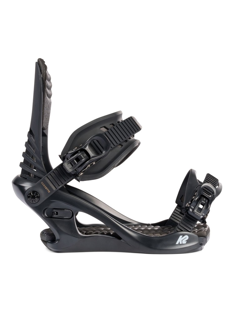 K2 Cassette Women's Snowboard Bindings, Black, Large