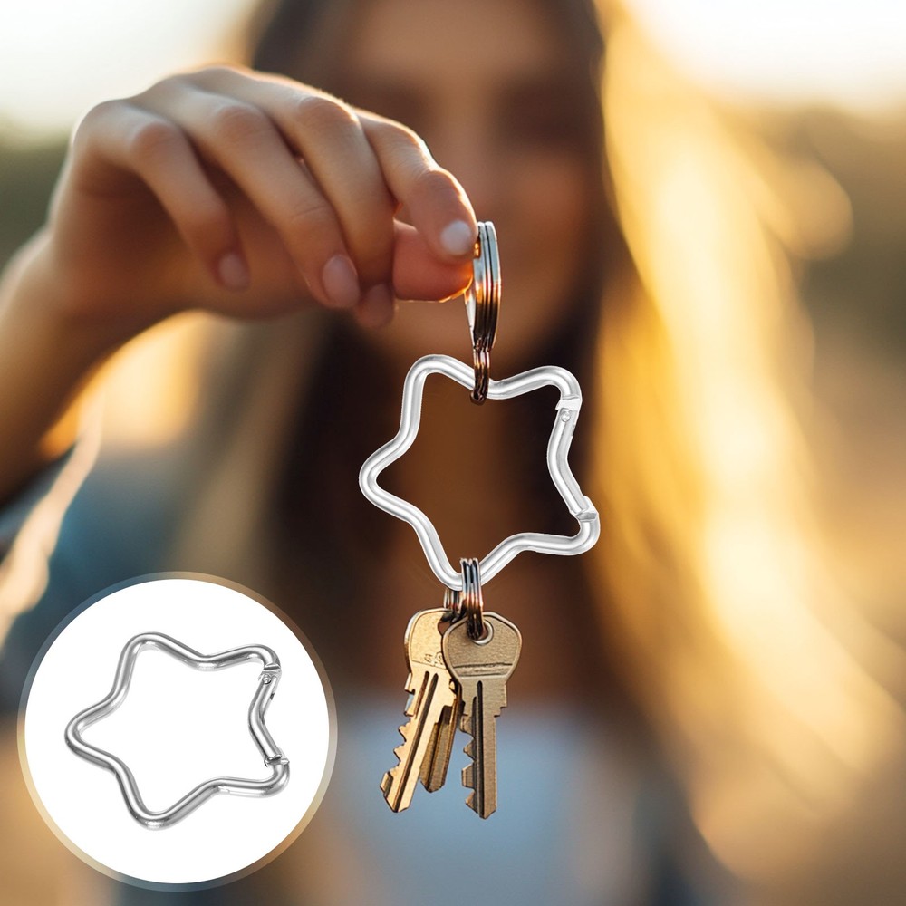 Star Shaped Snap Clip [1 Pack] - Keychain Clip [Silver]