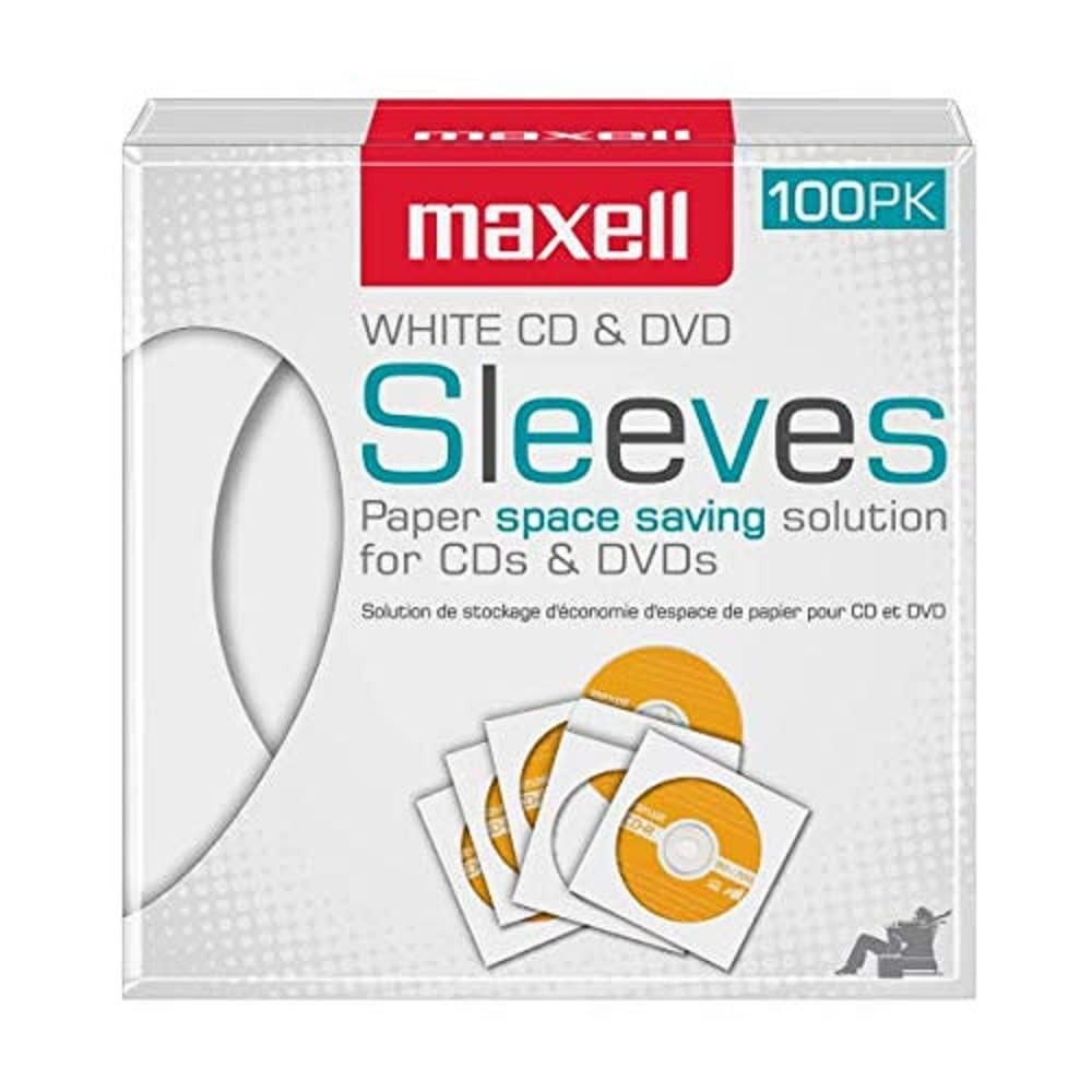 Maxell CD/DVD Storage Sleeves 100pk, White