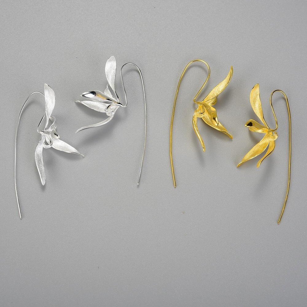Orchid Flower Earrings