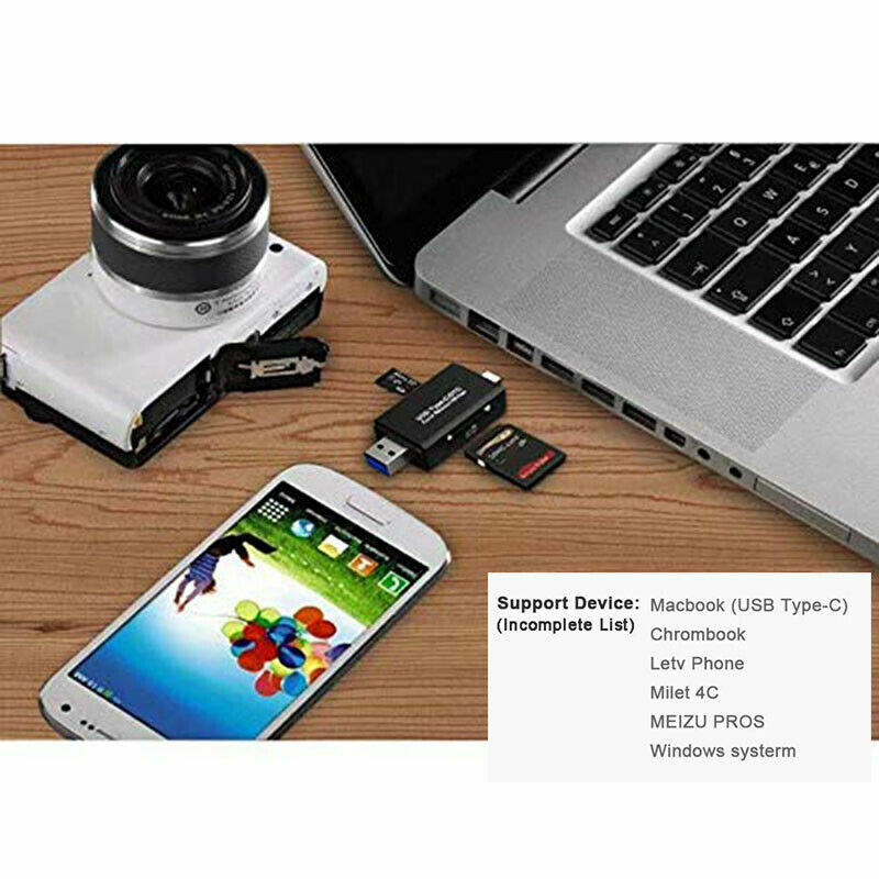 Card Reader USB 2.0 Type C Micro SD TF OTG Smart Memory Adapter Laptop ComputerC