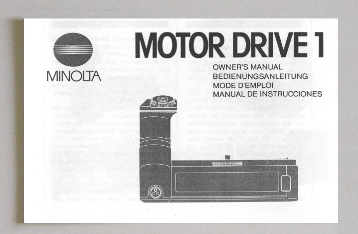 Minolta Motor Drive 1 Instruction Manual Reprint multi-language