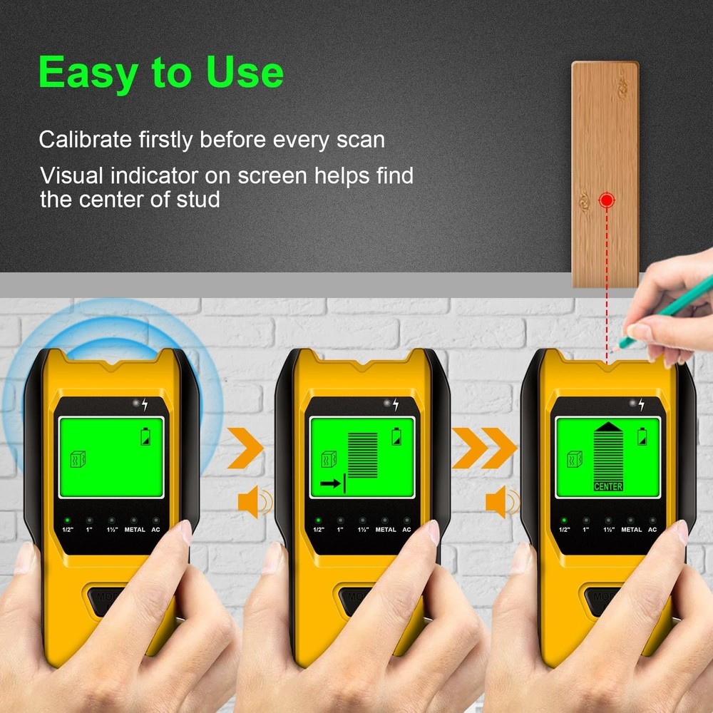 Battery-Powered Multifunction Stud Finder – Accurate Detection for Home Projects