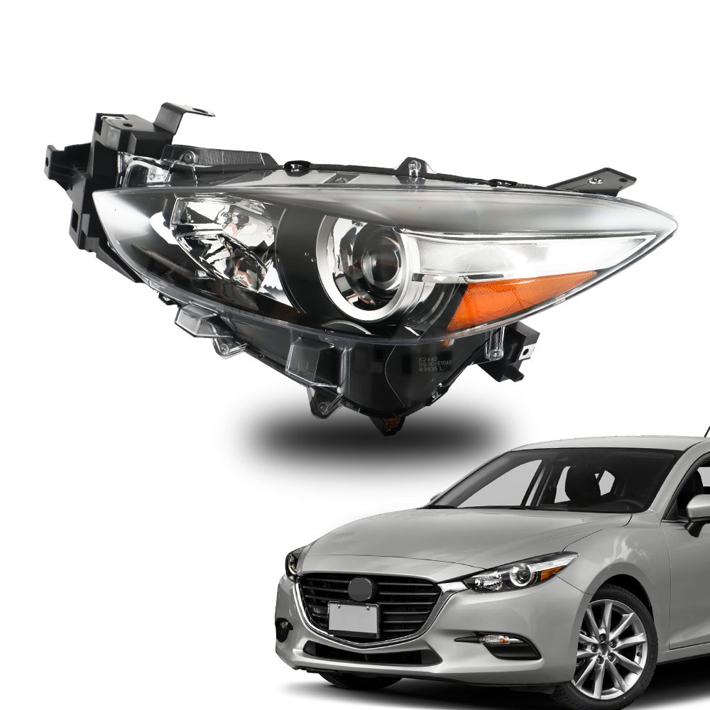 Labwork Left Headlight Fit For 2017-2018 Mazda 3 Halogen Type Driver Side Clear