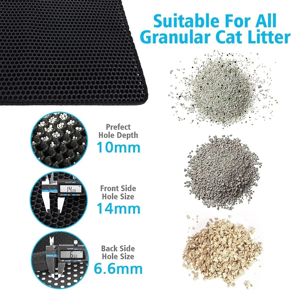 Cat Litter Mat 2-layer Waterproof Non-slip Trapping Pet Floor Protector