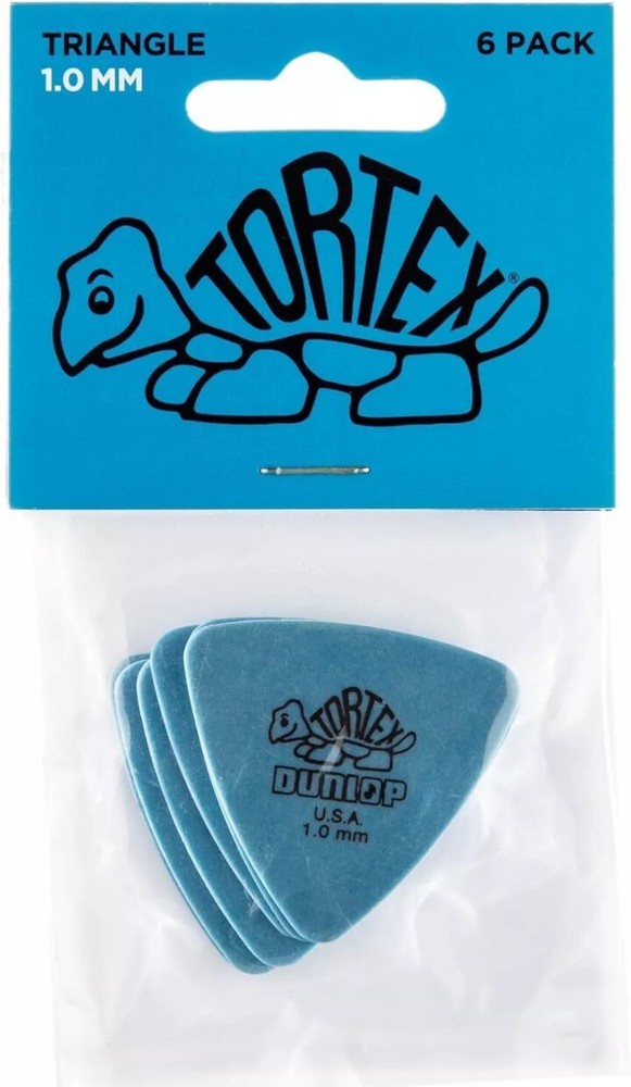 Dunlop Tortex® Triangle Guitar Pick 1.0mm 3 Pack, Blue
