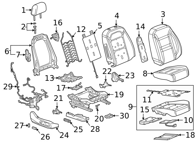 Genuine GM Black Front Seat Head Restraint 84680151