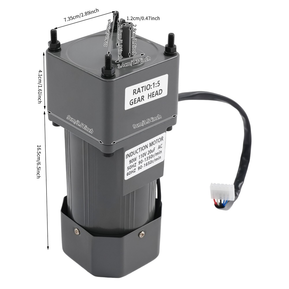0-270RPM Electric Gear Motor With Variable Speed Reducer Controller Torque 1:5