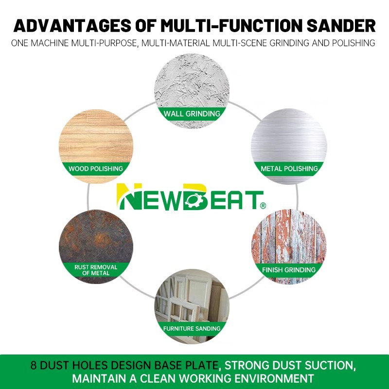 5" Random Orbit Sander Kit 320W Variable Speed with Sanding Discs & Brushes