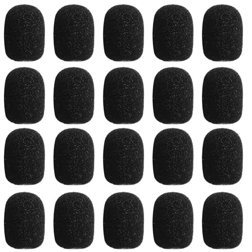 50 Pack Mini Foam Microphone Windscreen - High Density Headset Microphone