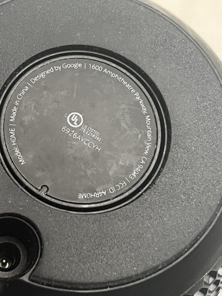 Google Home Speaker Model A4R Home voice control white slate