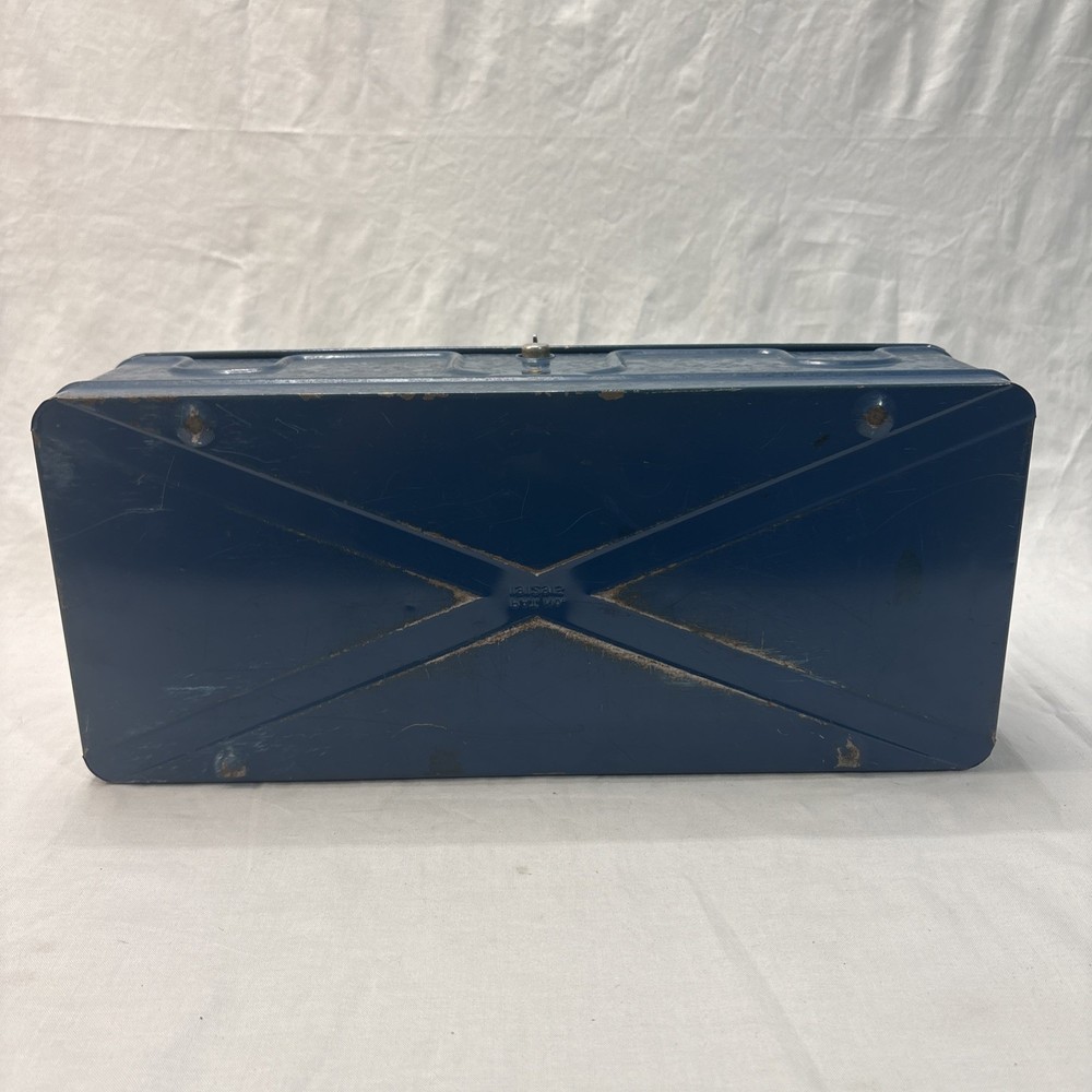 Vintage Mastercraft Blue Metal Tool Tackle Box Walgreen's