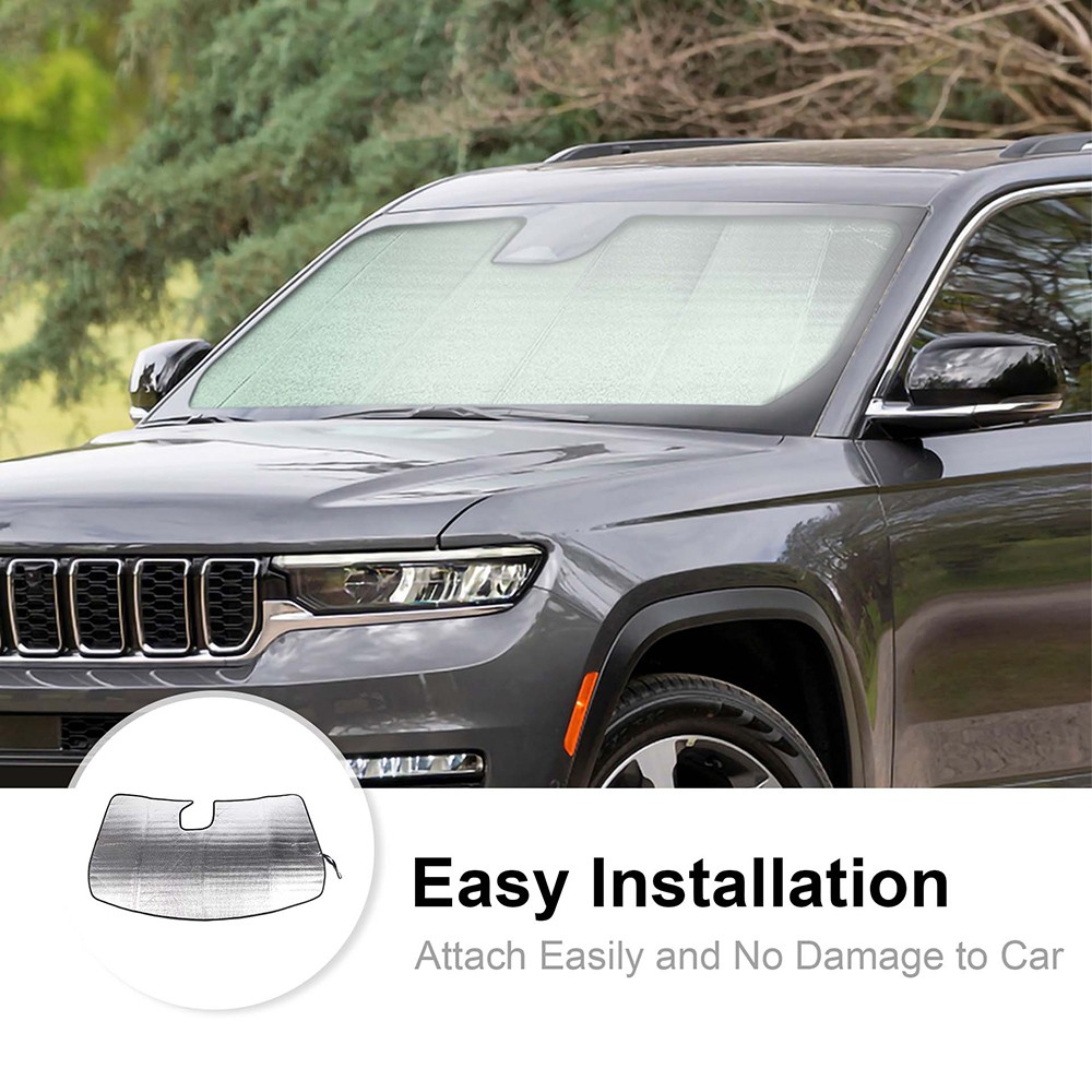 Folding Front Window Windshield Sunshade Visor Cover for Jeep Grand Cherokee 22+