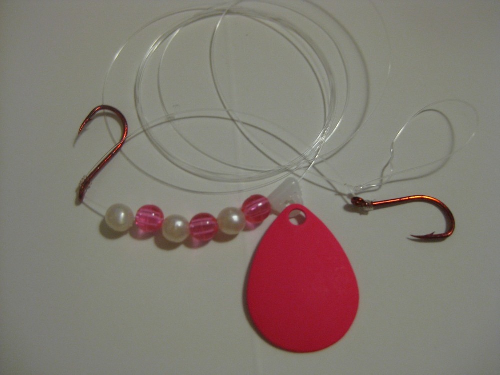 Walleye 2 Hook Spinner Rigs Crawler Harness (Pink)