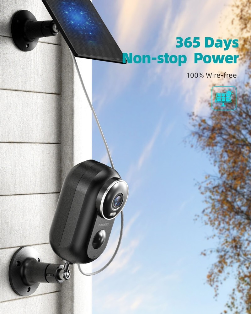 1-Pack 2K ZUMIMALL Wireless Outdoor Security Camera System for Home Security